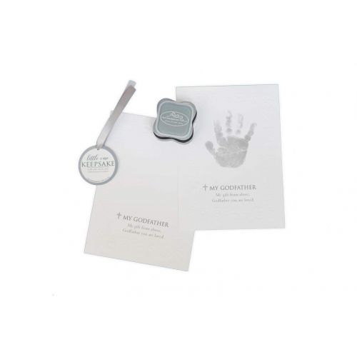  The Grandparent Gift Co. The Grandparent Gift Godfather Godchild Handprint Frame, Grey