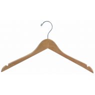 Wooden Top Hanger, Natural Finish with Chrome Hardware, Box of 100 by The Great American Hanger Company