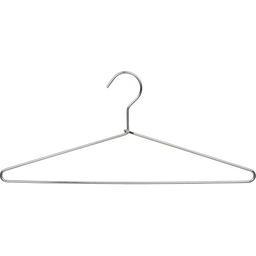  Classic Metal Suit Hanger with Fixed Bar and Chrome Finish, Box of 25 Flat Top Hangers by The Great American Hanger Company