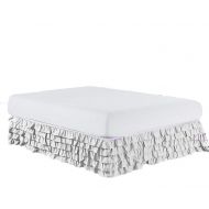 The Great American Store Easy Fit Romantic Multi Ruffled Bed Skirt with 27 Inch Drop Length (King Size, Solid Pure White) 1500 Series Brushed Microfiber - Covers Bed Legs & Frame