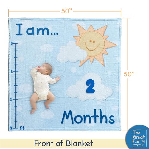  The Great Kid Company Baby Monthly Milestone Blanket, Baby Blanket, Baby Photography Backdrop, Baby Milestone Blanket for Baby Gifts/Baby Shower Gifts, Milestone Blanket Boy/Girl, Number Toys for Age Bl