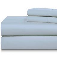 The Home Legacy 300 Thread Count 100% Egyptian Quality Cotton Sateen Luxury Hotel Sheet Sets-King Deep Pocket to fit 18 Mattress Soft and Silky Feel Sheets - Light Blue