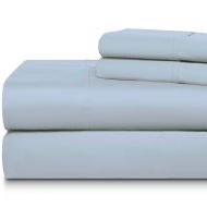 The Home Legacy 300 Thread Count 100% Egyptian Quality Cotton Sateen Luxury Hotel Sheet Sets-Full Deep Pocket to fit 18 Mattress Soft and Silky Feel Sheets - Light Blue