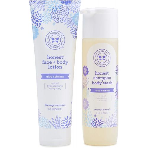  [아마존베스트]The Honest Company 2-Piece Dreamy Lavender Shampoo + Body Wash (10 fl. oz) & Face + Body Lotion (8.5 fl. oz.) Bundle | Tear Free | Naturally Derived Ingredients | Sulfate & Paraben