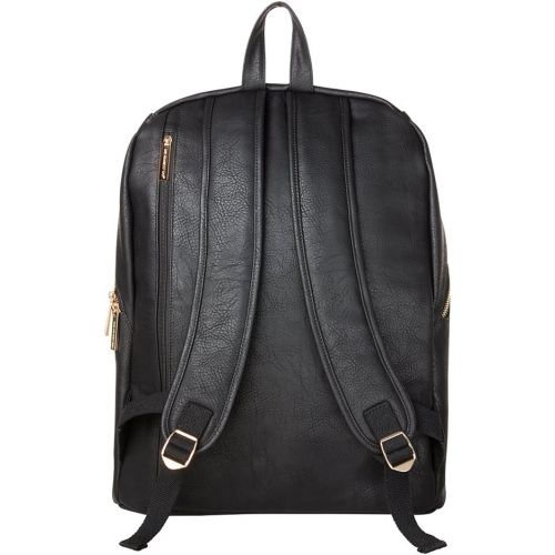  [아마존베스트]The Honest Company City Backpack, Black | Sturdy Vegan Leather Backpack | Diaper Bag | Changing Pad with Zippered Pocket | Unisex Backpack | Stylish and Functional