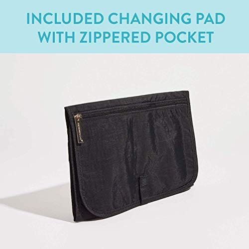  [아마존베스트]The Honest Company City Backpack, Black | Sturdy Vegan Leather Backpack | Diaper Bag | Changing Pad with Zippered Pocket | Unisex Backpack | Stylish and Functional