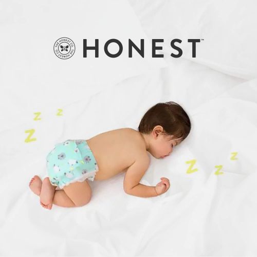  The Honest Company Honest Overnight Baby Diapers, Club Box, Sleepy Sheep, Size 5 (44 Count)