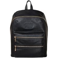 The Honest Company City Backpack, Black | Sturdy Vegan Leather Backpack | Diaper Bag | Changing Pad with Zippered Pocket | Unisex Backpack | Stylish and Functional