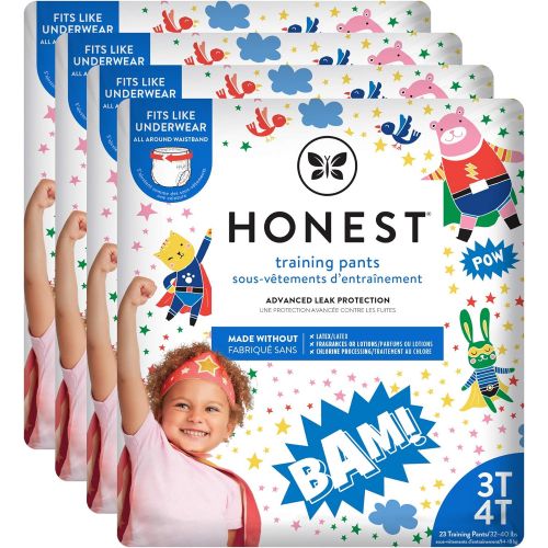  The Honest Company Toddler Training Pants, Construction Zone, 2T3T, 104 Count (Packaging May Vary)