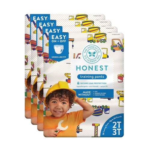  The Honest Company Toddler Training Pants, Construction Zone, 2T3T, 104 Count (Packaging May Vary)