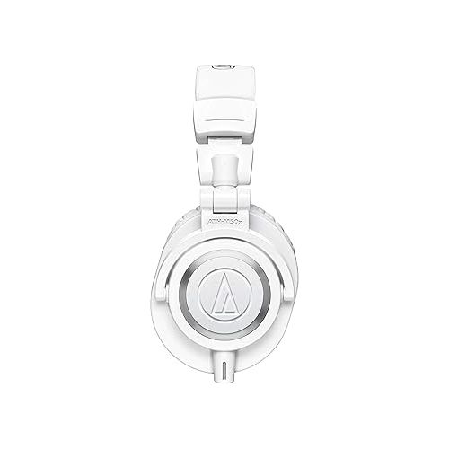  Audio-Technica ATH-M50x Professional Monitor Headphones (White) + Slappa Full Sized HardBody PRO Headphone Case (SL-HP-07) + Bundle