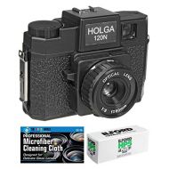 The Imaging World Holga 120N Medium Format Film Camera (Black) with Ilford HP5 120 Film Bundle and Microfiber Cloth