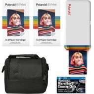 The Imaging World Polaroid Hi-Print - Bluetooth Connected 2x3 Pocket Phone Photo Printer with 2 Polaroid Hi·Print 2x3 Paper Cartridges (40 Sheets), Padded Bag and Microfiber Cloth