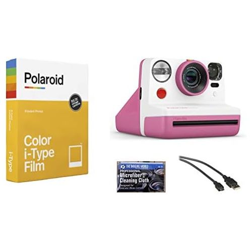  The Imaging World Polaroid Now i-Type Instant Film Camera (Pink) + Polaroid 6000 Film Bundle