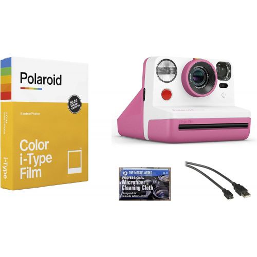  The Imaging World Polaroid Now i-Type Instant Film Camera (Pink) + Polaroid 6000 Film Bundle