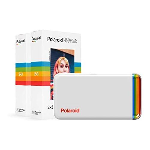  The Imaging World Polaroid Hi-Print - Bluetooth Connected 2x3 Pocket Phone Photo Printer with 2 Polaroid Hi·Print 2x3 Paper Cartridges (40 Sheets) and Microfiber Cloth