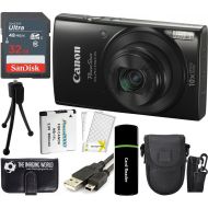 The Imaging World CanonPowerShot ELPH 190 IS 20.2MP 10x Zoom Wi-Fi Digital Camera (Black) + SanDisk 32GB Card + Reader + Spare Battery + Case + Accessory Bundle