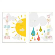 The Kids Room by Stupell 2 Piece Graphic Wall Plaque Set, You are My Sunshine