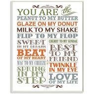 The Kids Room by Stupell You are Peanut to My Butter Typography Art Wall Plaque, 11 x 0.5 x 15, Proudly Made in USA