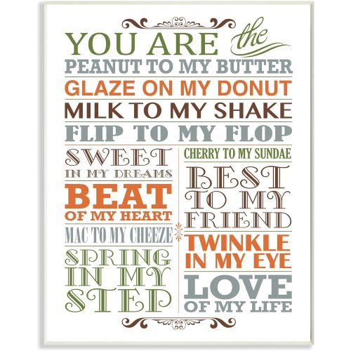  The Kids Room by Stupell You are Peanut to My Butter Typography Art Wall Plaque, 11 x 0.5 x 15, Proudly Made in USA