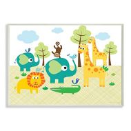 The Kids Room by Stupell Jungle Animal Rectangle Wall Plaque, 11 x 0.5 x 15, Proudly Made in USA