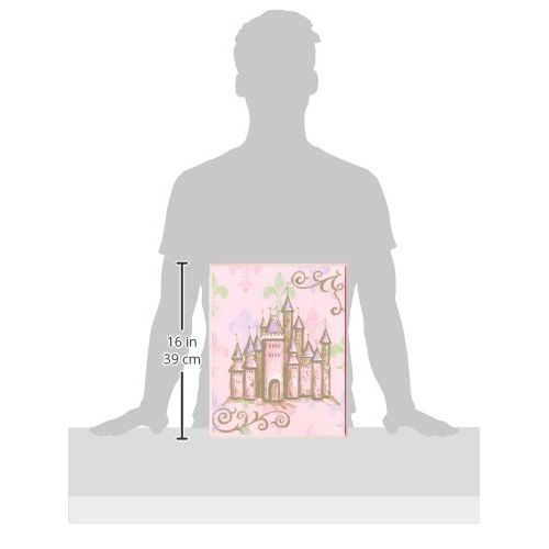 The Kids Room by Stupell Castle with Fleur de Lis on Pink Background Rectangle Wall Plaque