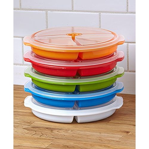  The Lakeside Collection Set of 5 Divided Food Storage Plates