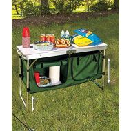 The Lakeside Collection Portable Outdoor Camping Kitchen Table with Storage