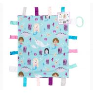 The Learning Lovey Baby Sensory, Security & Teething Closed Ribbon Tag Lovey Blanket with Minky Dot Fabric: 14”X18”...