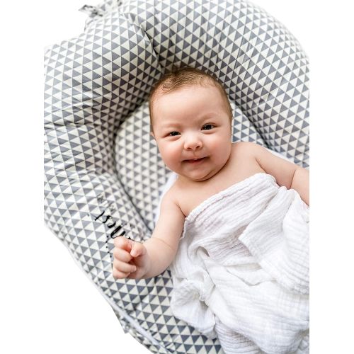  The LoLueMade Company CuddleNest Mini by LoLueMade: Baby Lounger, Infant Lounger, Newborn Lounger, Baby Nest - for 0-8 Months (Lullaby Gray)