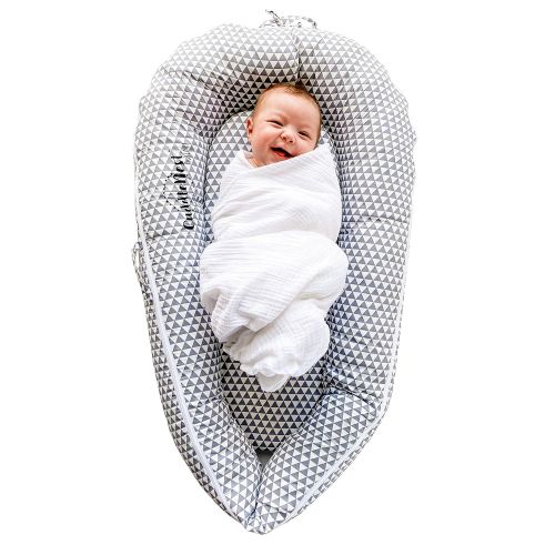  The LoLueMade Company CuddleNest Mini by LoLueMade: Baby Lounger, Infant Lounger, Newborn Lounger, Baby Nest - for 0-8 Months (Lullaby Gray)