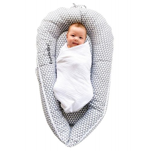  The LoLueMade Company CuddleNest Mini by LoLueMade: Baby Lounger, Infant Lounger, Newborn Lounger, Baby Nest - for 0-8 Months (Lullaby Gray)