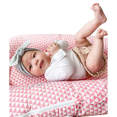  [아마존베스트]Northwell Brand CuddleNest Mini by LoLueMade: Baby Lounger, Infant Lounger, Newborn Lounger, Baby Nest - for 0-8 Months (Pink Lemonade)