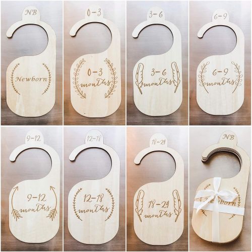  The LoLueMade Company | Premium Wood Baby Closet Dividers, Set of 7: Baby Closet Organizers, Baby Nursery Decor, Baby Clothes Organizers, Baby Shower Gift - Made of Genuine Wood