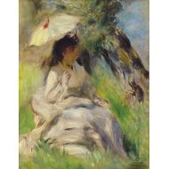 The Museum Outlet - Young Woman with a Parasol, 1872, Stretched Canvas Gallery Wrapped. 11.7x16.5