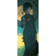 The Museum Outlet - Newton woman with a parasol by Tissot, Stretched Canvas Gallery Wrapped. 11.7x16.5