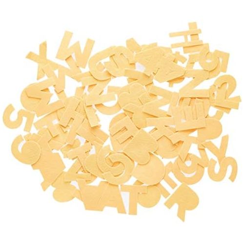  [아마존베스트]The New Image Group NL-01676 Stick It Felt 2-Inch Numbers and Letters, Gold 81/Pkg