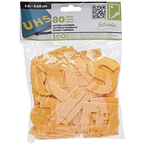  [아마존베스트]The New Image Group NL-01676 Stick It Felt 2-Inch Numbers and Letters, Gold 81/Pkg