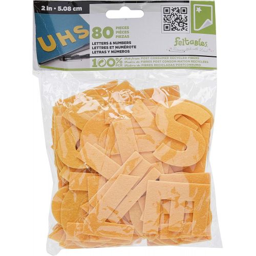  [아마존베스트]The New Image Group NL-01676 Stick It Felt 2-Inch Numbers and Letters, Gold 81/Pkg