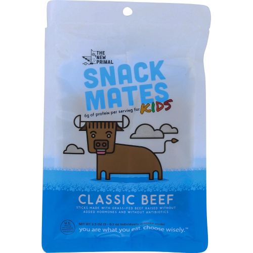  The New Primal Grass-Fed Beef Meat Sticks for Kids, High Protein, Low Sugar, 8 Count