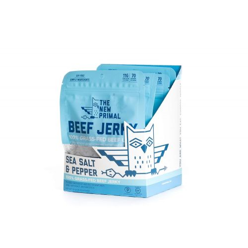  The New Primal Sea Salt & Pepper Beef Jerky, Paleo, Gluten & Soy Free, 100% Grass-Fed, Keto, No...