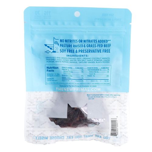  The New Primal Sea Salt & Pepper Beef Jerky, Paleo, Gluten & Soy Free, 100% Grass-Fed, Keto, No...