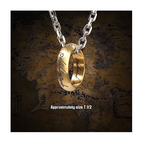  The Noble Collection The Lord of The Rings The One Ring - Anodised Stainless Steel One Ring on 24in (61cm) Chain - Officially Licensed Film Set Movie Props Jewellery Gifts