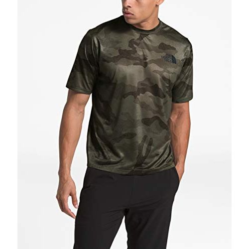 노스페이스 The North Face Mens Short Sleeve LFC Reaxion Print Crew, New Taupe Green Waxed Camo Print, S