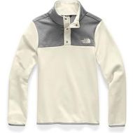 The North Face Girls Glacier Quarter Snap Fleece Jacket, Vintage White/TNF Medium Grey Heather, XXS