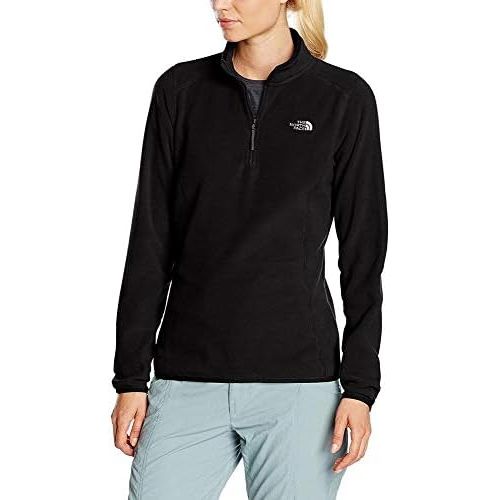 노스페이스 The North Face Womens 100 Glacier 1/4 Zip, TNF Black, L