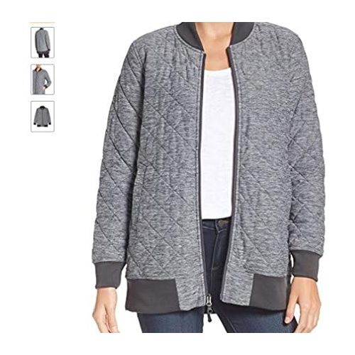 노스페이스 The North Face Womens Mod Bomber Insulated Knit Jacket, Grey, Medium