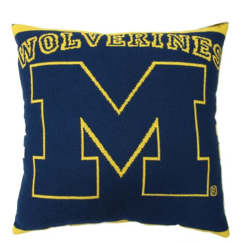  NCAA University of Michigan 20 Square Decorative Woven Pillow by The Northwest Company