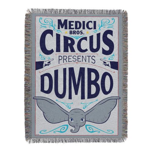  The Northwest Company Disney Dumbo, Medici Poster Woven Tapestry Throw Blanket, 48 x 60, Multi Color