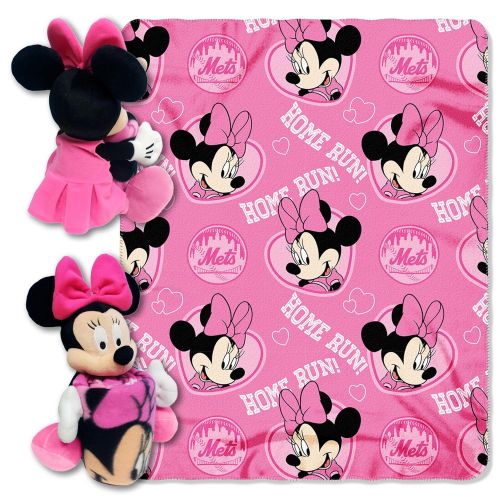  The Northwest Company Officially Licensed MLB & Minnie Cobranded Hugger Fleece Throw Blanket, Soft & Cozy, Washable, 40 x 50